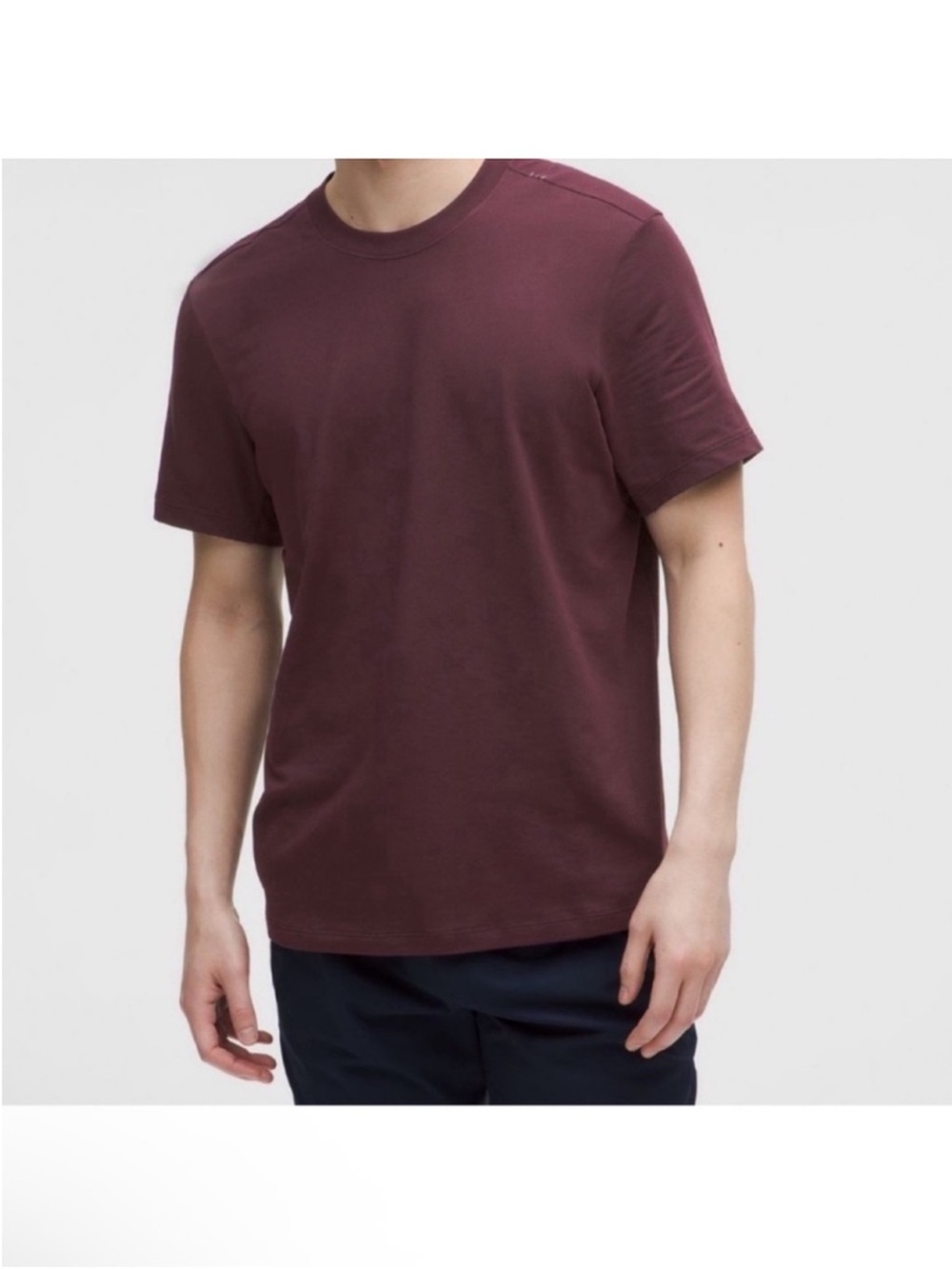 Lululemon Men’s Burgundy T Shirt/Tee/Top Sz L Crewneck Short sleeve